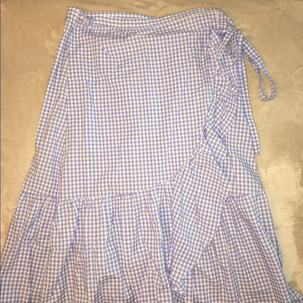 Gingham wrap skirt